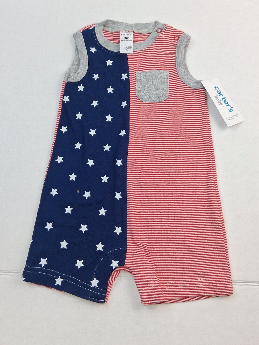Carter's Stars and Stripes Patriotic Sleeveless Romper 9M
